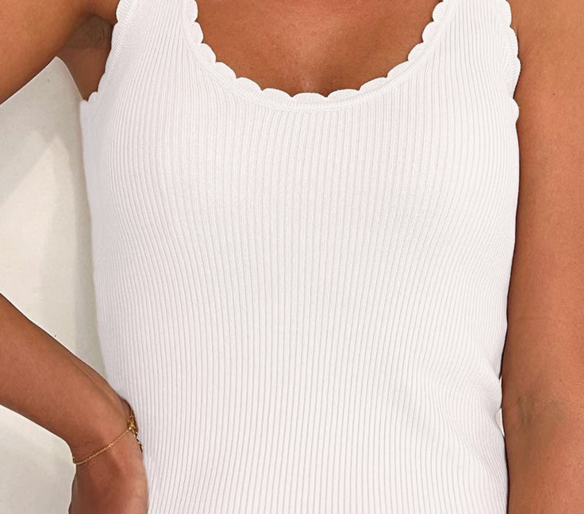Scoop Neck Wide Strap Knit Tank