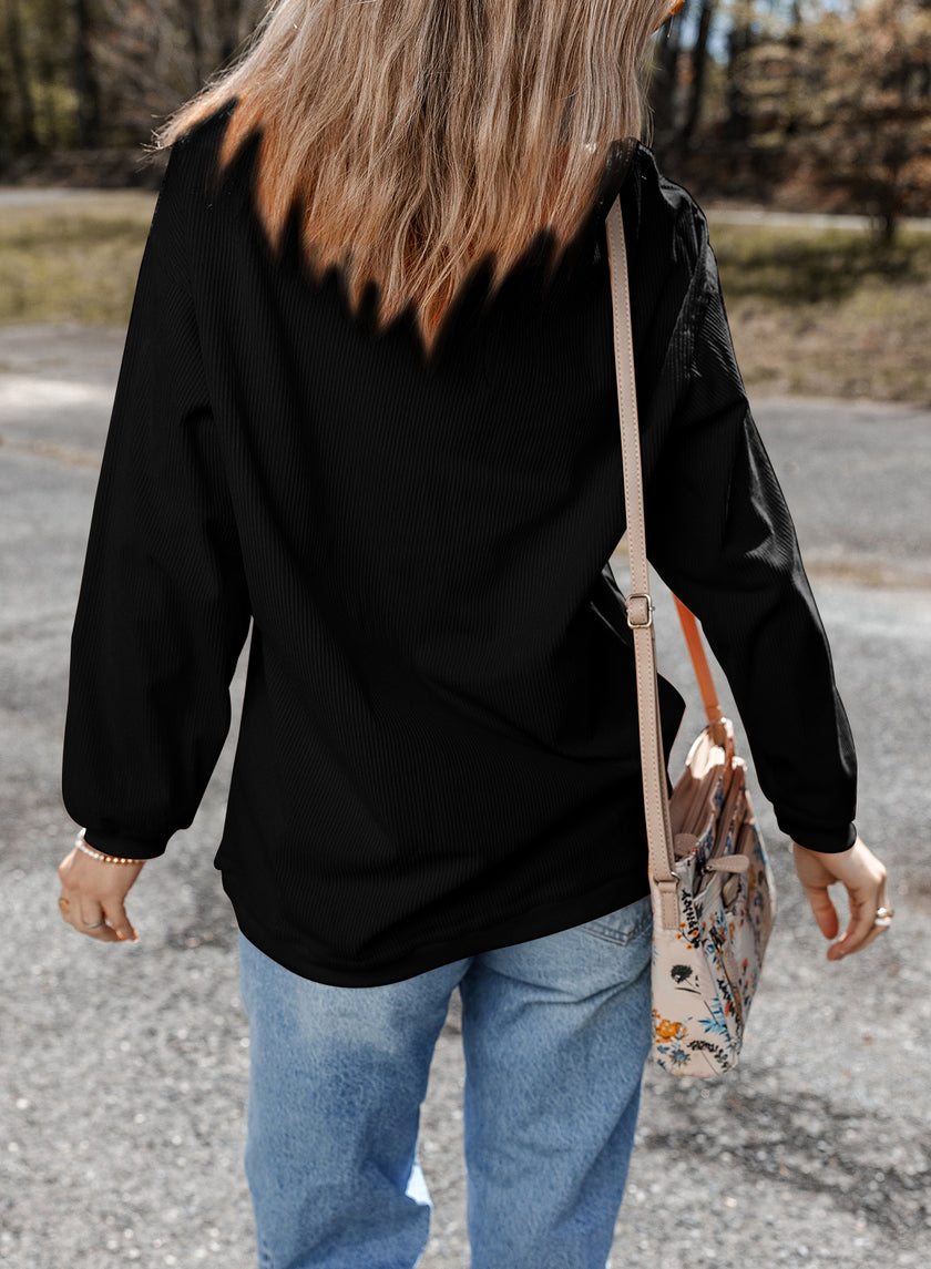 Apricot Football Graphic Drop Shoulder Game Day Corded Sweatshirt