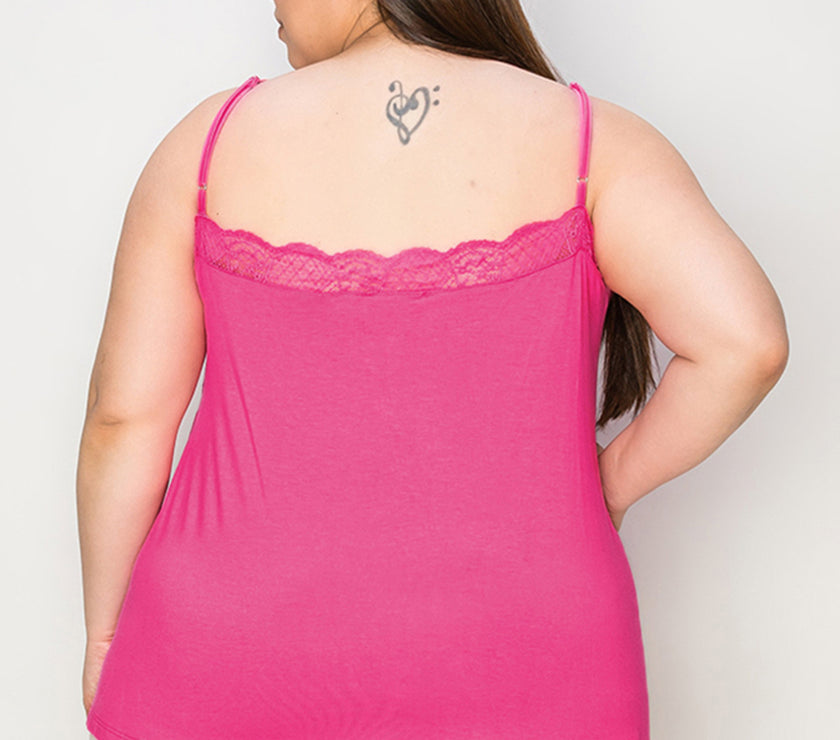 Basic Bae Full Size Lace Trim V-Neck Cami