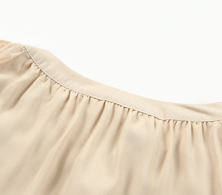 Tassel Tie Neck Long Sleeve Blouse