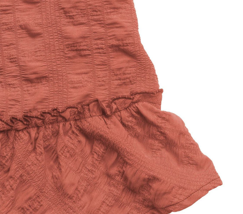 Perfee Texture Square Neck Wide Strap Mini Dress