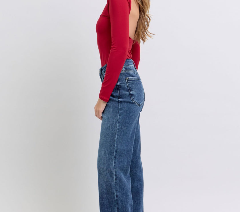 Judy Blue Full Size Raw Hem Mid Rise Jeans
