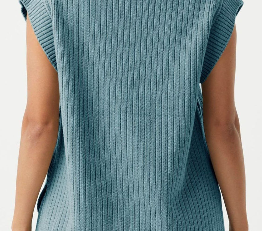 Mandy Ribbed V-Neck Sweater Vest
