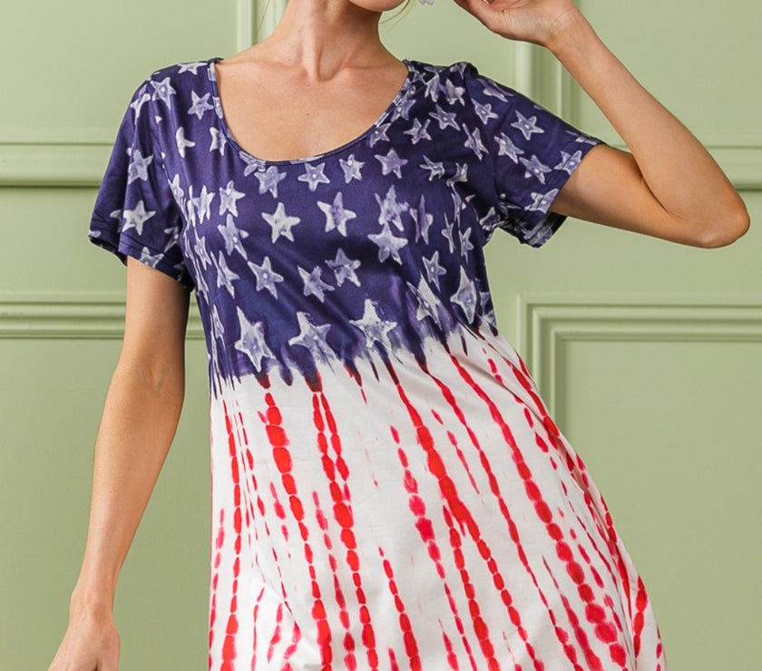 BiBi American Flag Theme Tee Dress