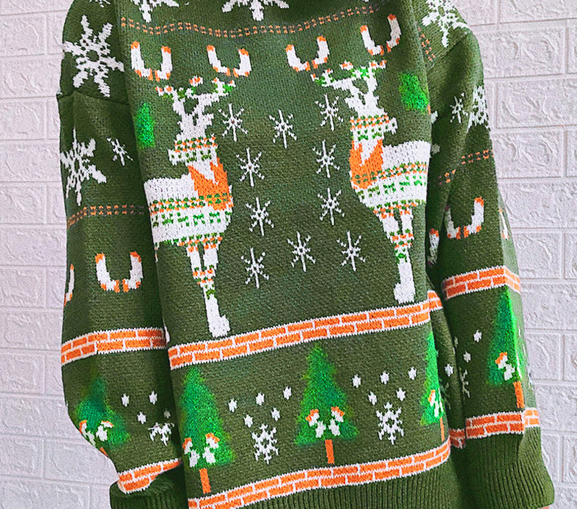 Turtleneck Drop Shoulder Long Sleeve Sweater