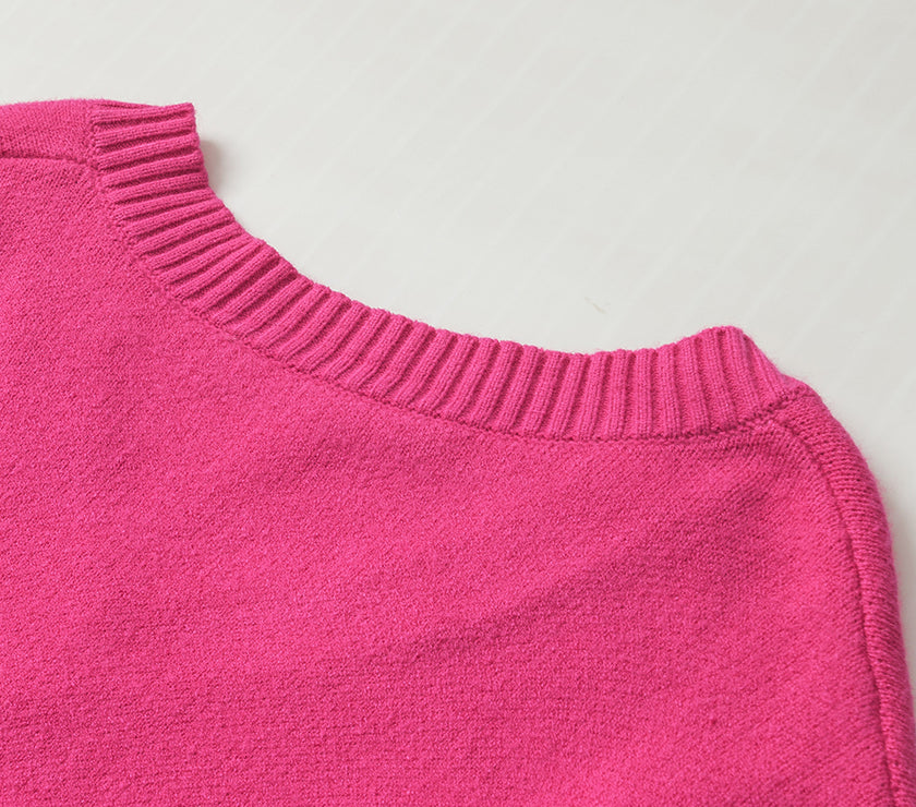 Pearl Trim Heart V-Neck Sweater