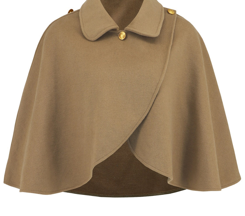 Collared Neck Cropped Cape