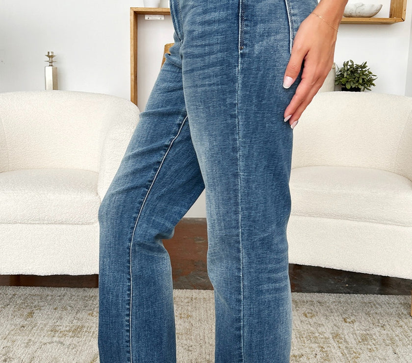 Judy Blue Full Size Mid Rise Release Hem Jeans