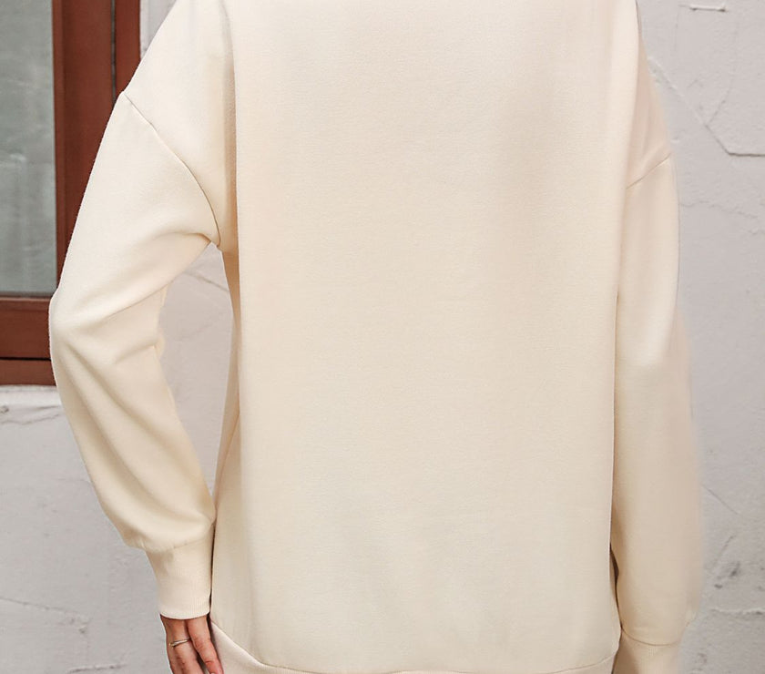 Mandy Zip-Up Dropped Shoulder Sweatshirt