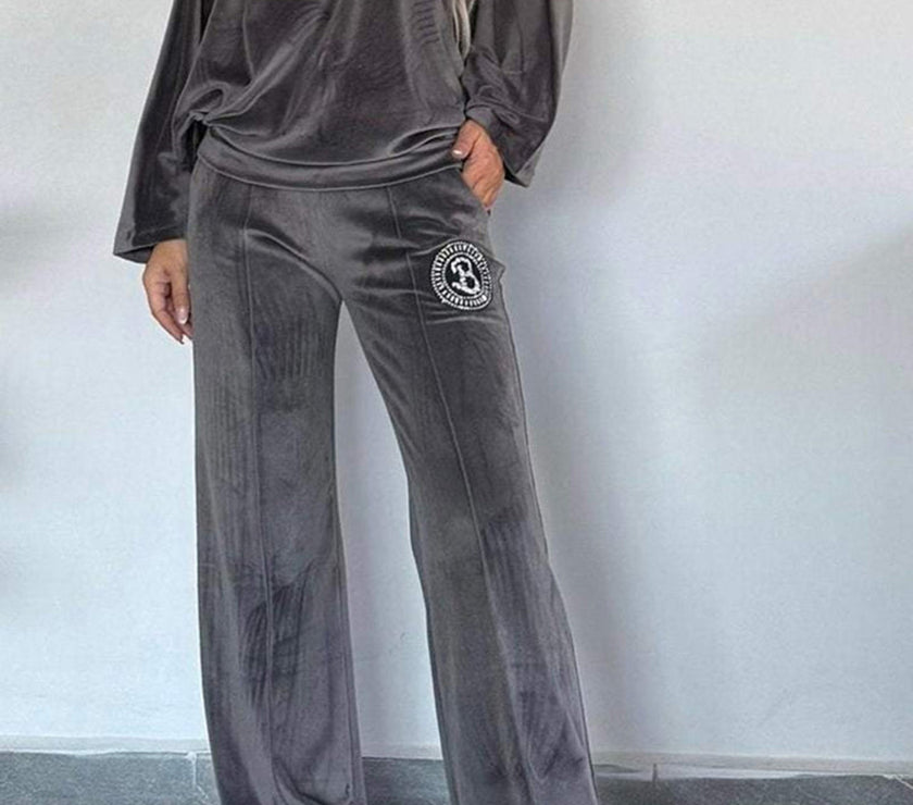 Full Size Boat Neck Long Sleeve Top and Pants Set