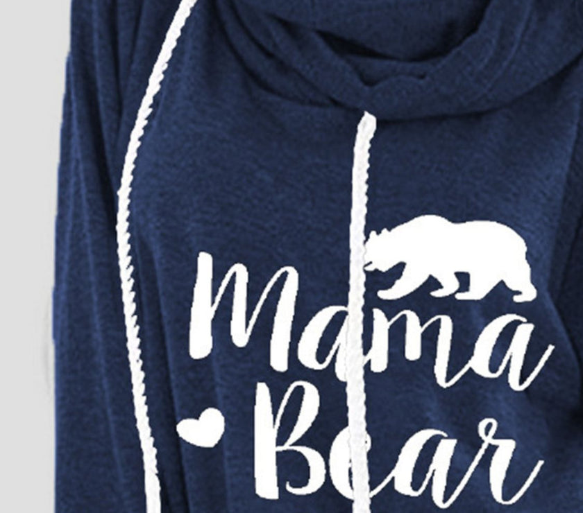 Drawstring Letter Graphic Long Sleeve Hoodie