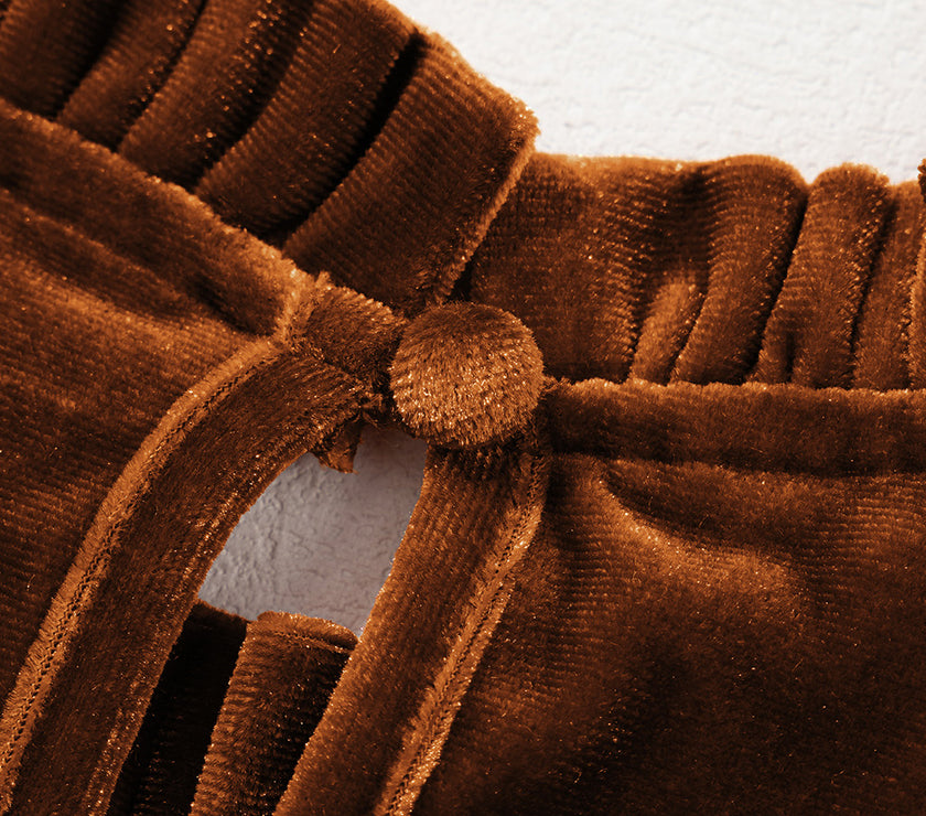 Frill Mock Neck Puff Sleeve Blouse