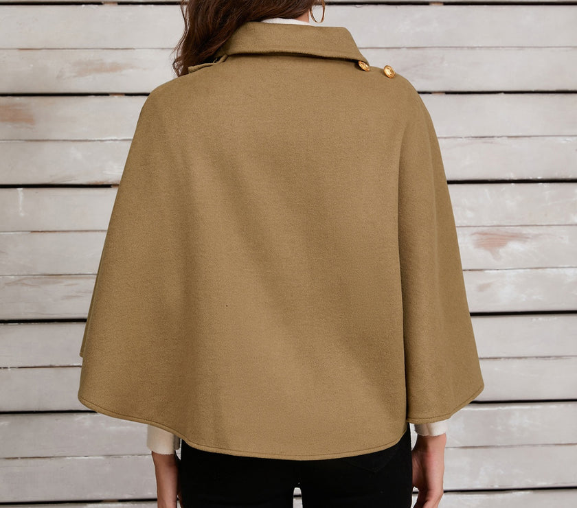 Collared Neck Cropped Cape
