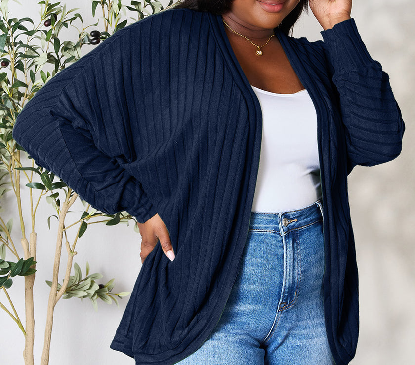 Basic Bae Full Size Ribbed Cocoon Cardigan