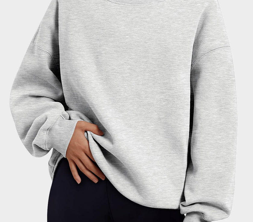 Mock Neck Drop Shoulder Long Sleeve Sweatshirt