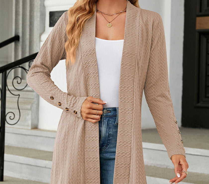 Open Front Long Sleeve Cardigan