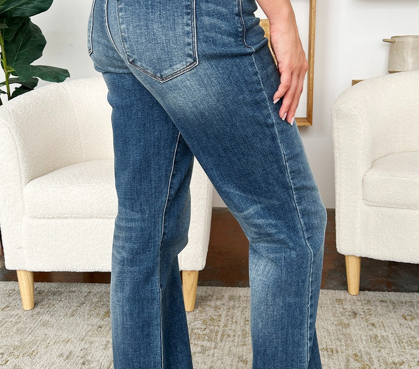 Judy Blue Full Size Mid Rise Release Hem Jeans