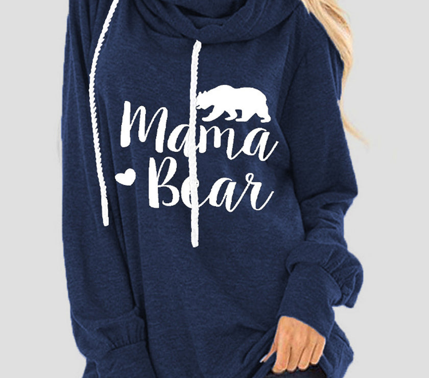 Drawstring Letter Graphic Long Sleeve Hoodie