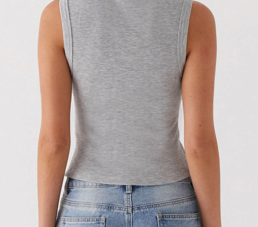 Lovelet Button Up Round Neck Tank