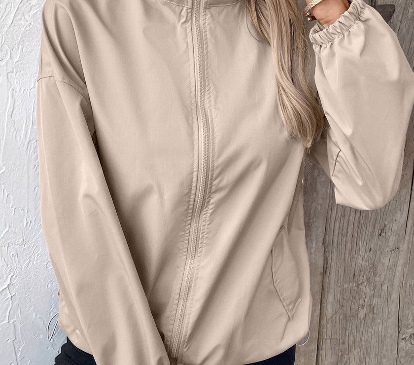 Ivy Lane Pocketed Zip Up Long Sleeve Jacket