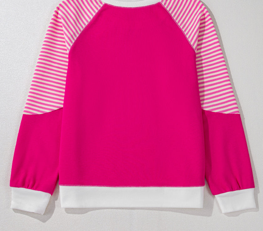 Striped Round Neck Long Sleeve Sweatshirt