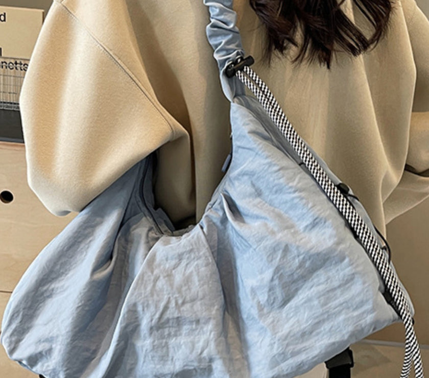 Drawstring Strap Ruched Crossbody Bag