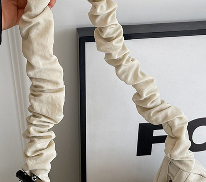 Drawstring Strap Ruched Crossbody Bag