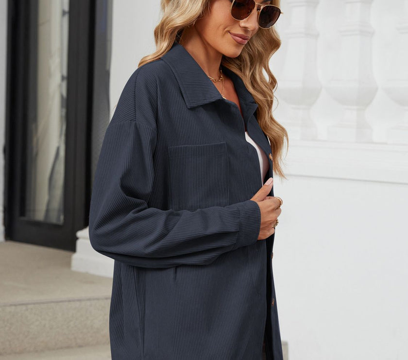 Button Up Long Sleeve Shirt with Breast Pockets