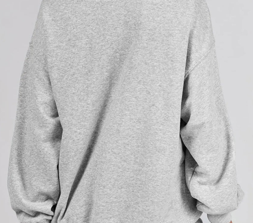 Mock Neck Drop Shoulder Long Sleeve Sweatshirt