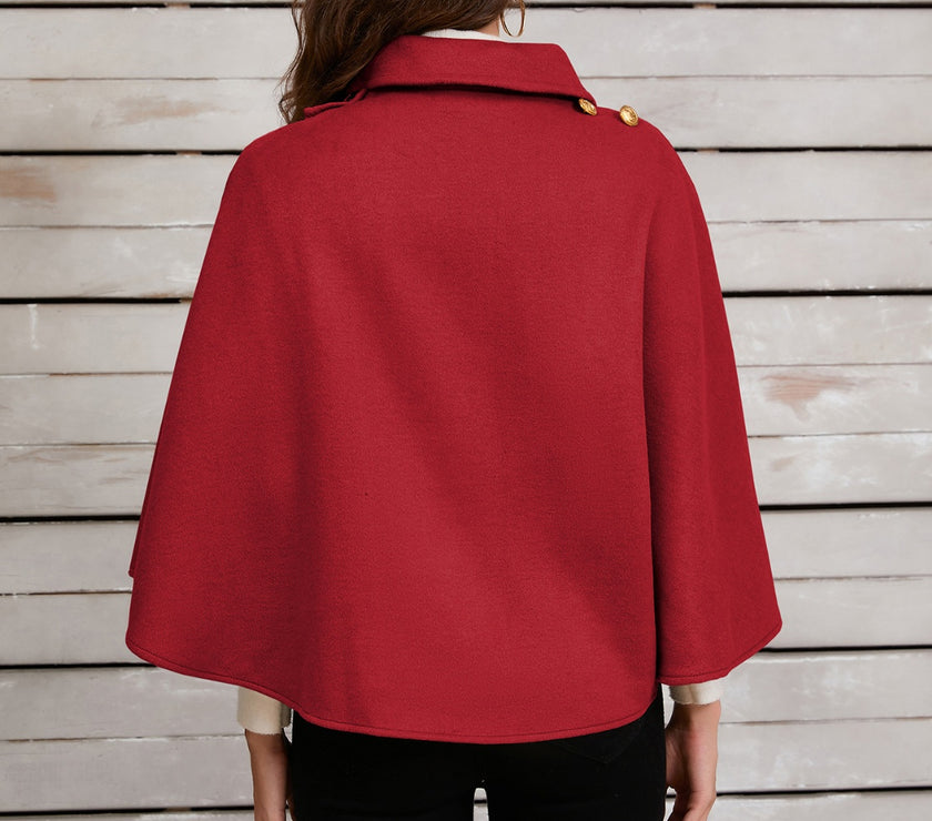Collared Neck Cropped Cape