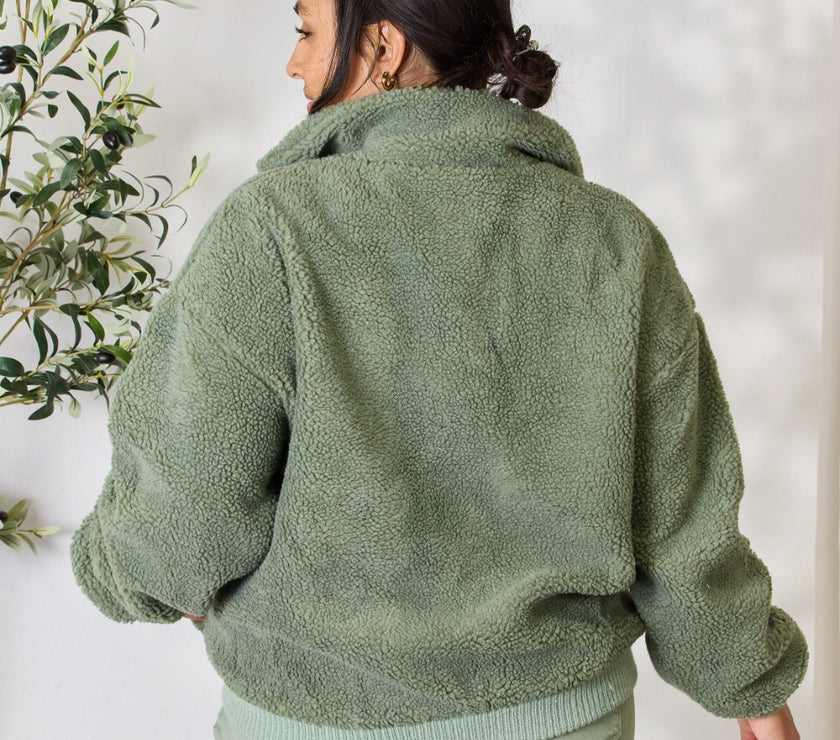 Heimish Full Size Zip Up Collared Neck Jacket