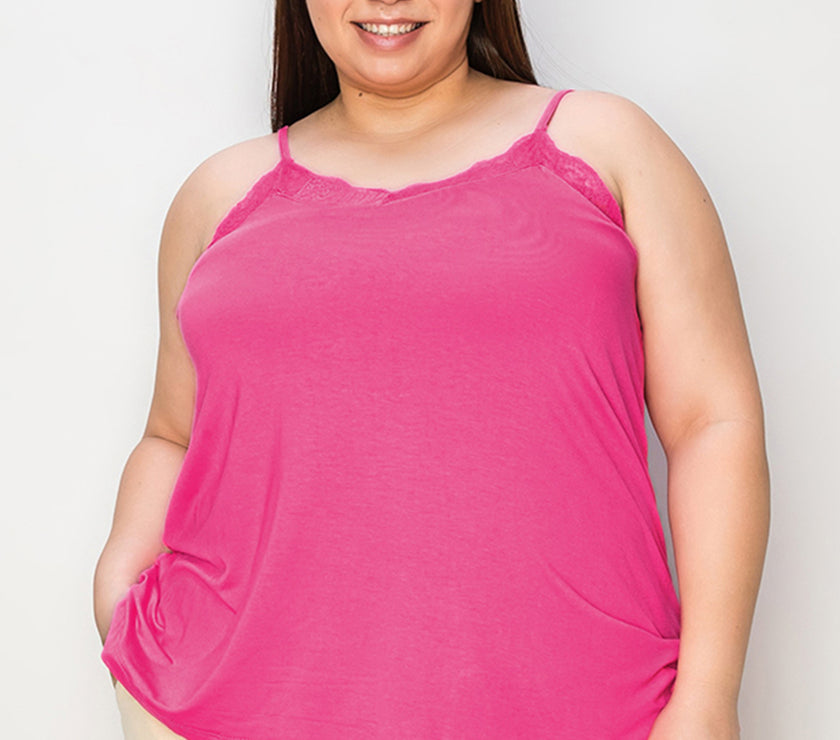 Basic Bae Full Size Lace Trim V-Neck Cami