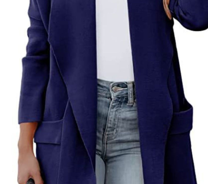 Open Front Dropped Shoulder Outerwear