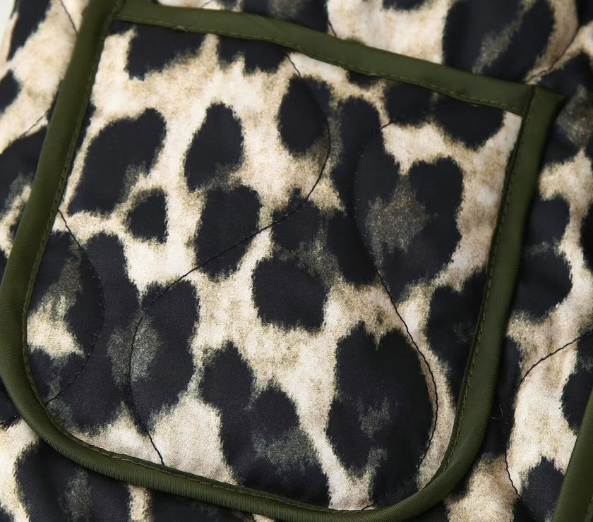 Leopard Open Front Long Sleeve Outerwear