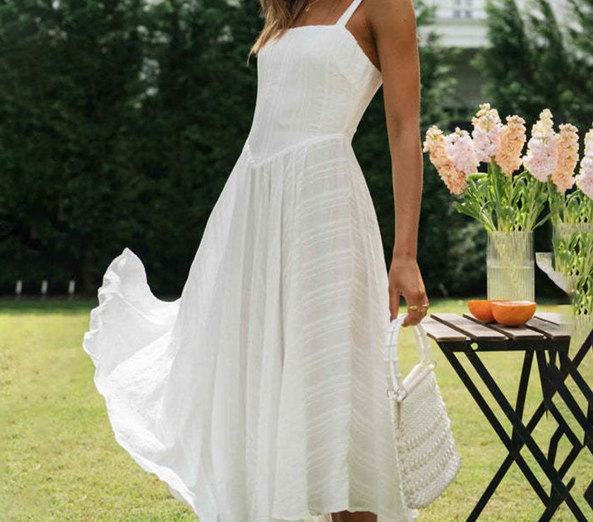 Square Neck Wide Strap Cami Dress