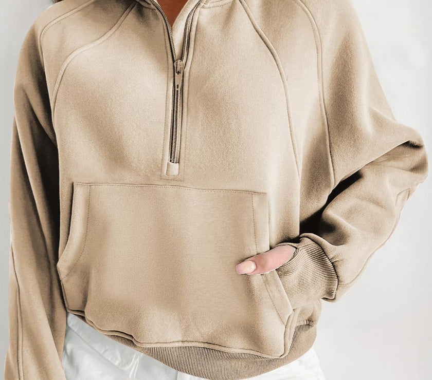 Half Zip Long Sleeve Sweatshirt