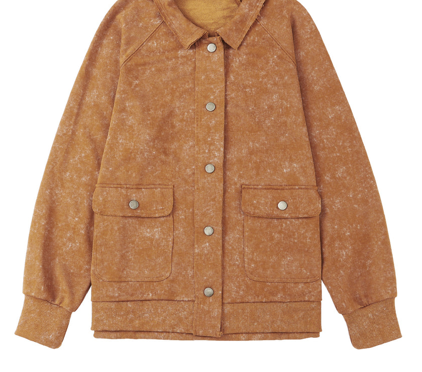 Snap Down Flap Pocket Long Sleeve Shacket