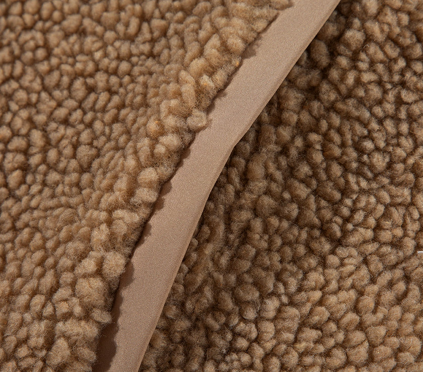 Drawstring Fleece Zip Up Hooded Jacket