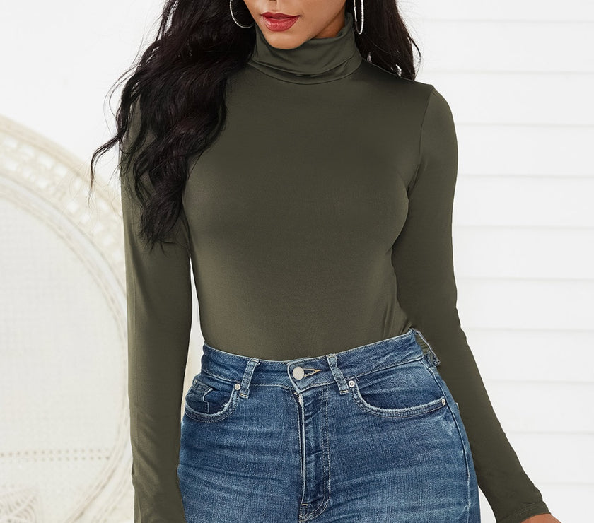 Turtleneck Long Sleeve Bodysuit
