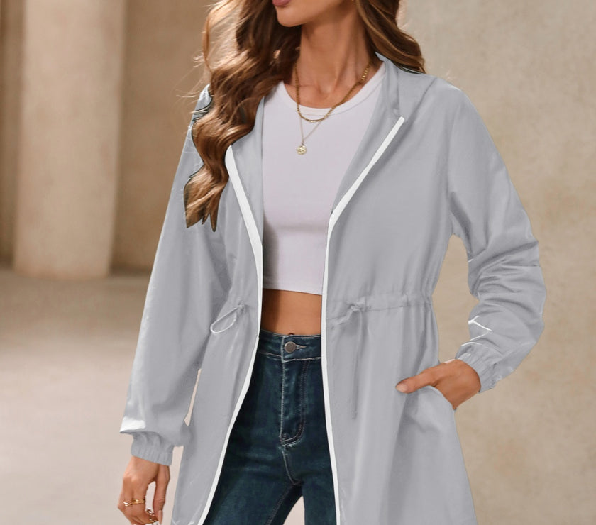 Ivy Lane Outdoor Waterproof Long Sleeve Hooded Windbreaker