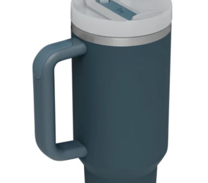 Stainless Steel Tumbler with Upgraded Handle and Straw