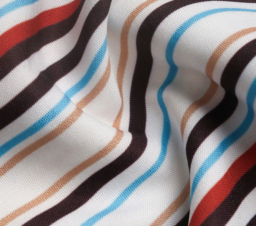 Perfee Contrast Striped Collared Neck Long Sleeve Shirt