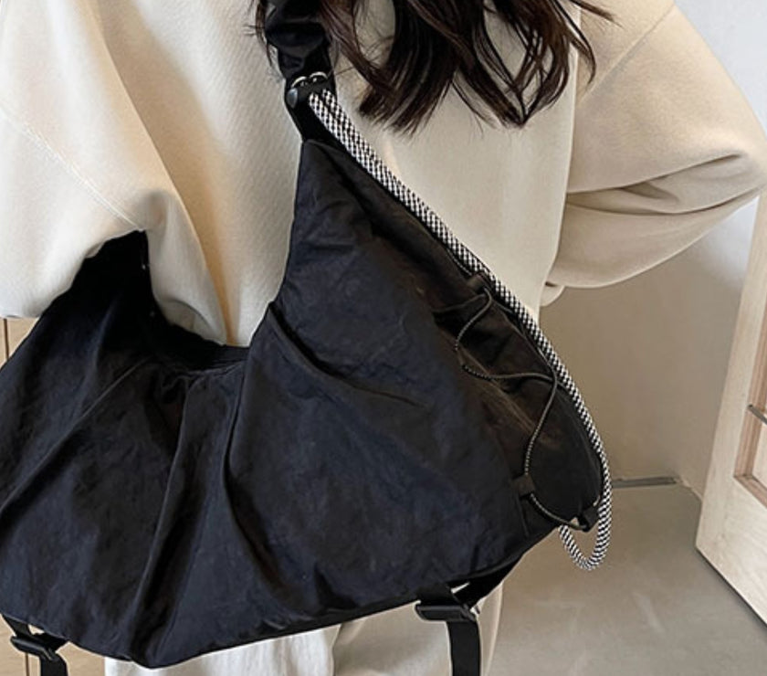 Drawstring Strap Ruched Crossbody Bag