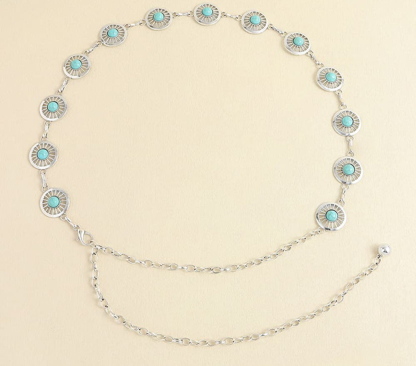 Vintage Turquoise Alloy Belt