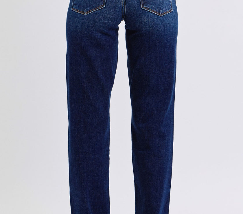 Judy Blue Full Size Raw Hem Straight Leg Jeans