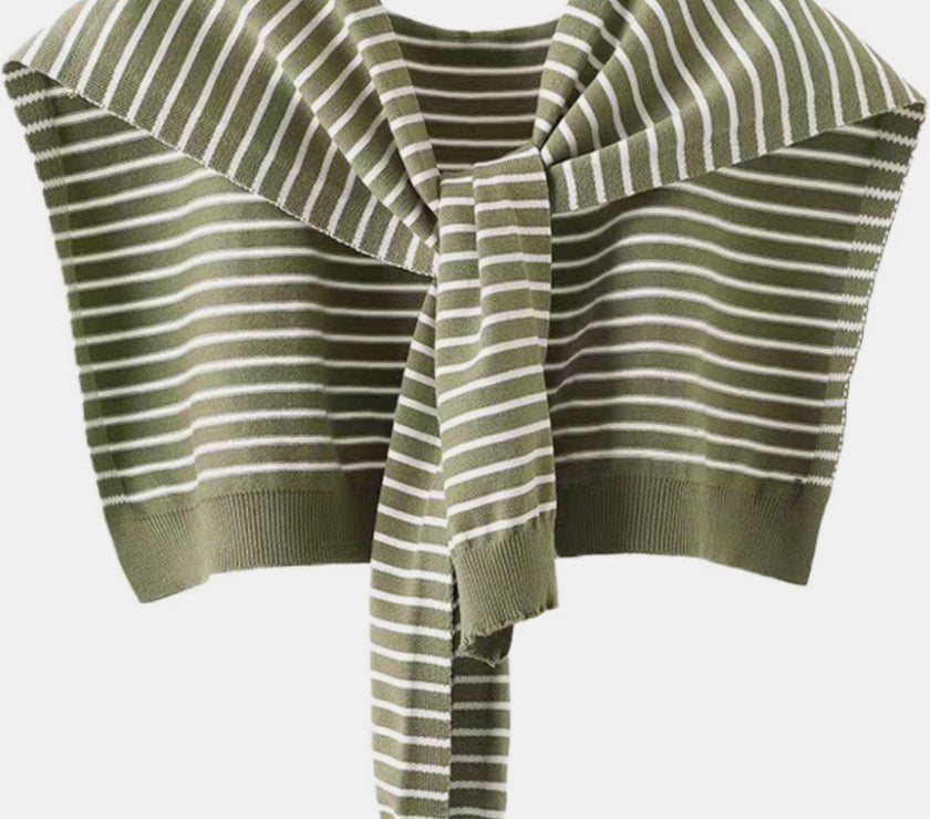 Striped Contrast Knit Wrap