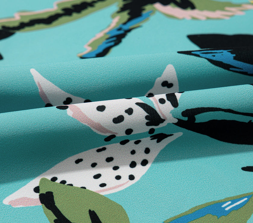 Green Plus Size Floral Smocked Bodice Single Puff Short Sleeve Babydoll Blouse