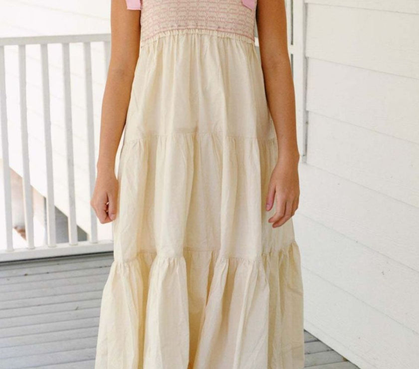 Tiered Tie Shoulder Midi Cami Dress