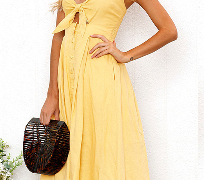 Cutout Smocked Sweetheart Neck Cami Dress