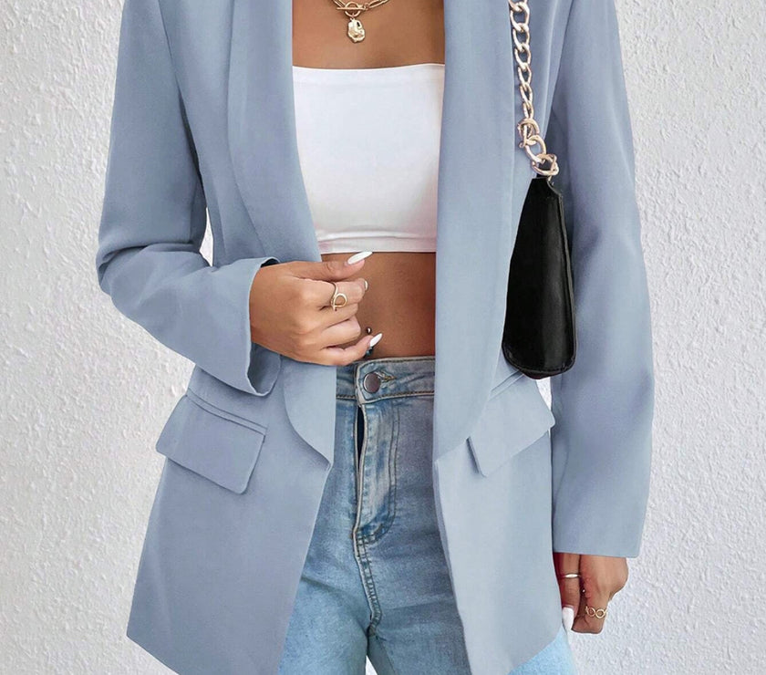 Shawl Collar Long Sleeve Blazer